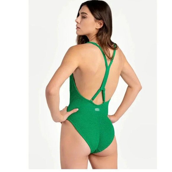 Lole Soleil Textured Smock One Piece Swimsuit Green Size Small - Picture 2 of 7